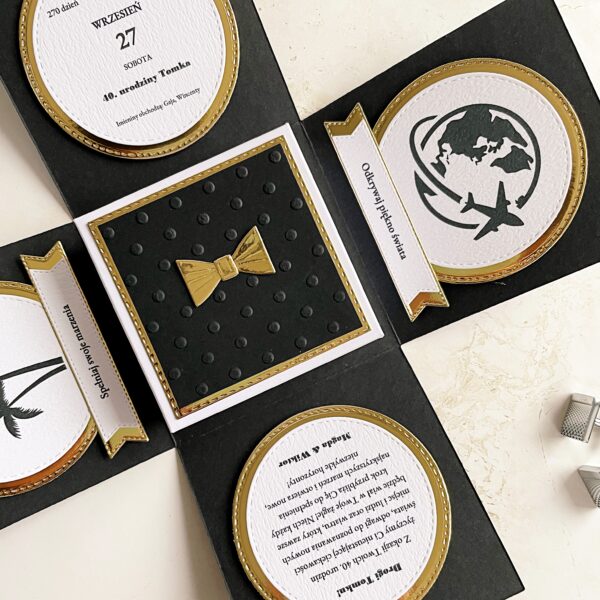 Exploding box – Życzenia i pudełko na upominek – Męski garnitur